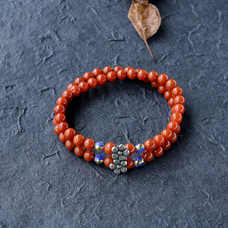 满肉满色南红手串- 红掌柜