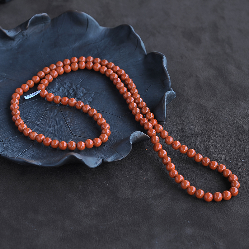 满肉柿子红手串-红掌柜