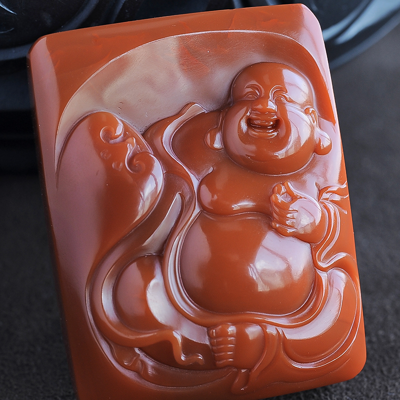 南红笑佛挂坠-红掌柜