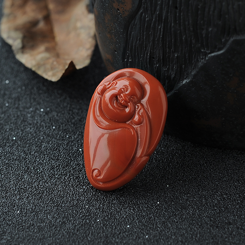 南红笑佛挂件-红掌柜