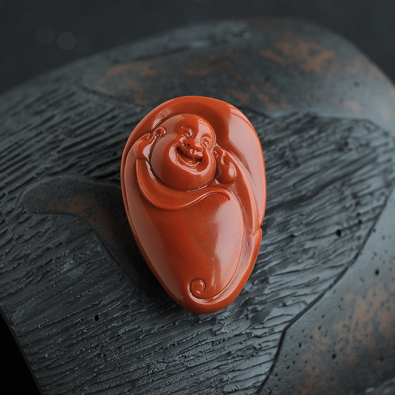 南红弥勒佛挂坠-红掌柜