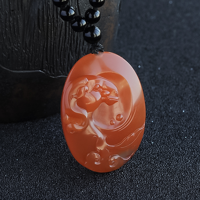 南红生肖羊挂坠-红掌柜