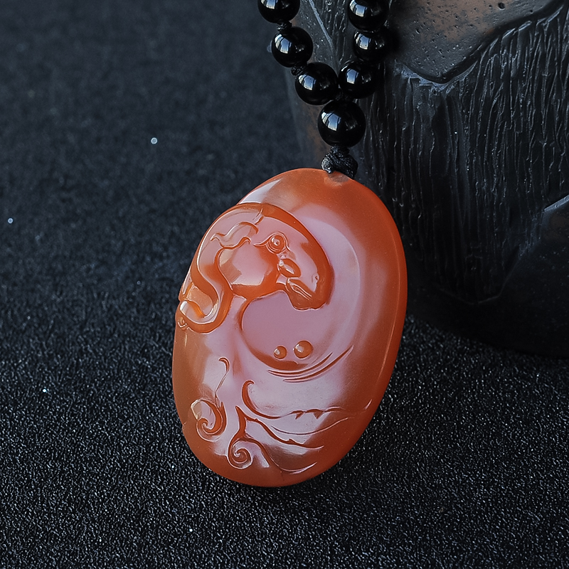 南红十二生肖吊坠-红掌柜