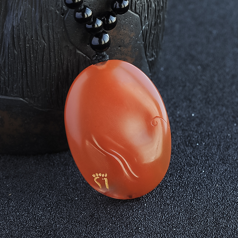 柿子红南红吊坠-红掌柜