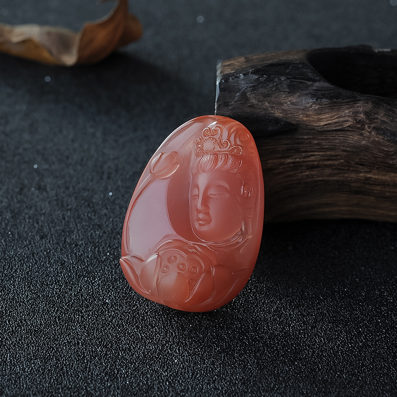 樱桃红南红观音挂件-红掌柜