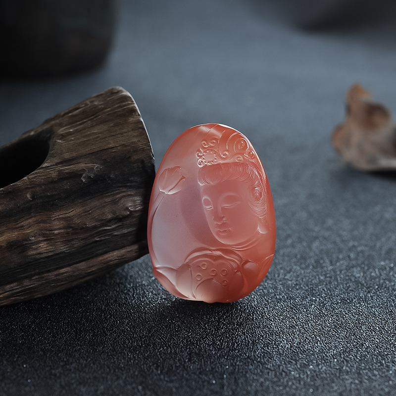 南红观音吊坠-红掌柜