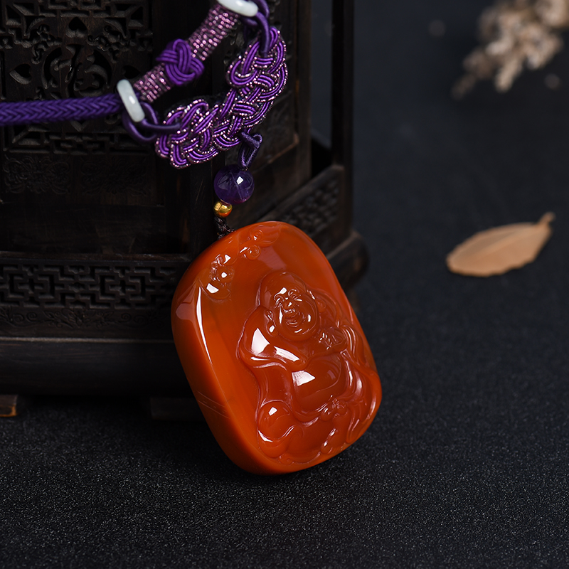 柿子红南红吊坠-红掌柜