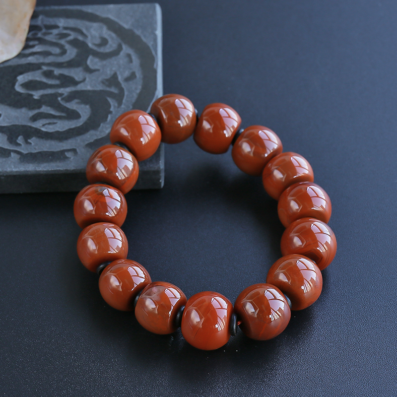 南红算盘珠手串-红掌柜