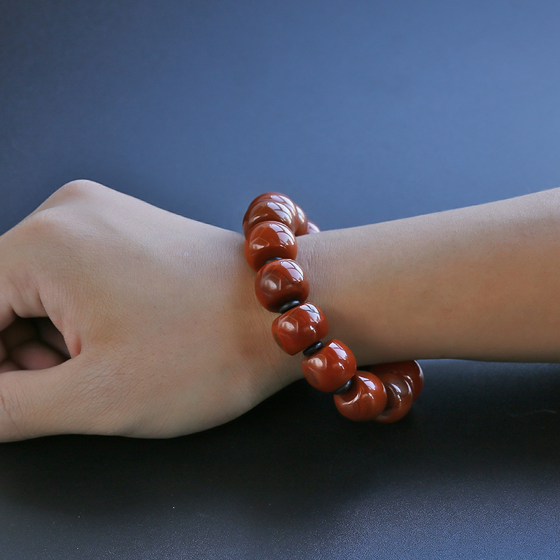 南红男士单圈手串-红掌柜
