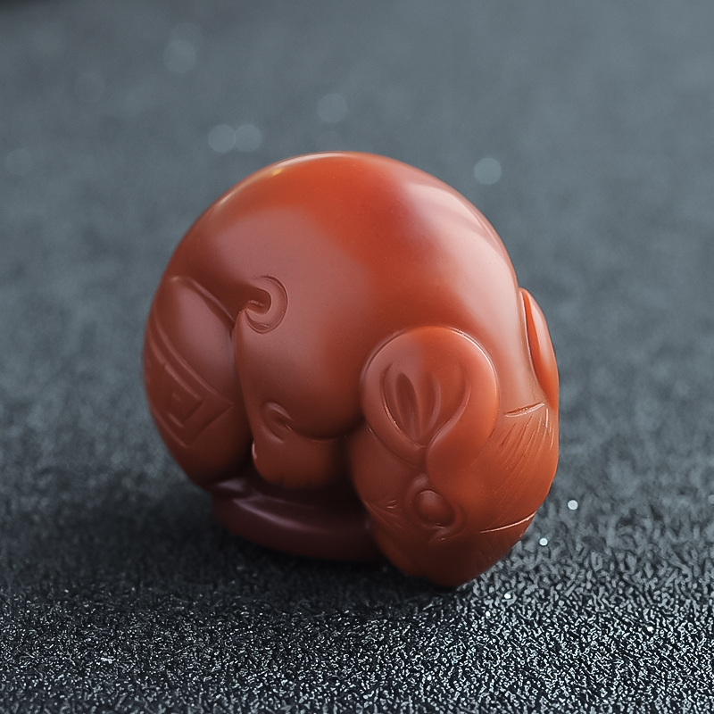 柿子红南红吊坠-红掌柜