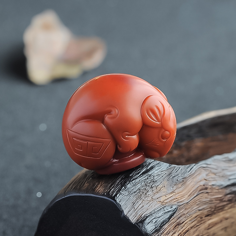 柿子红南红挂坠-红掌柜