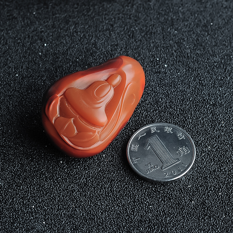 柿子红南红佛吊坠-红掌柜