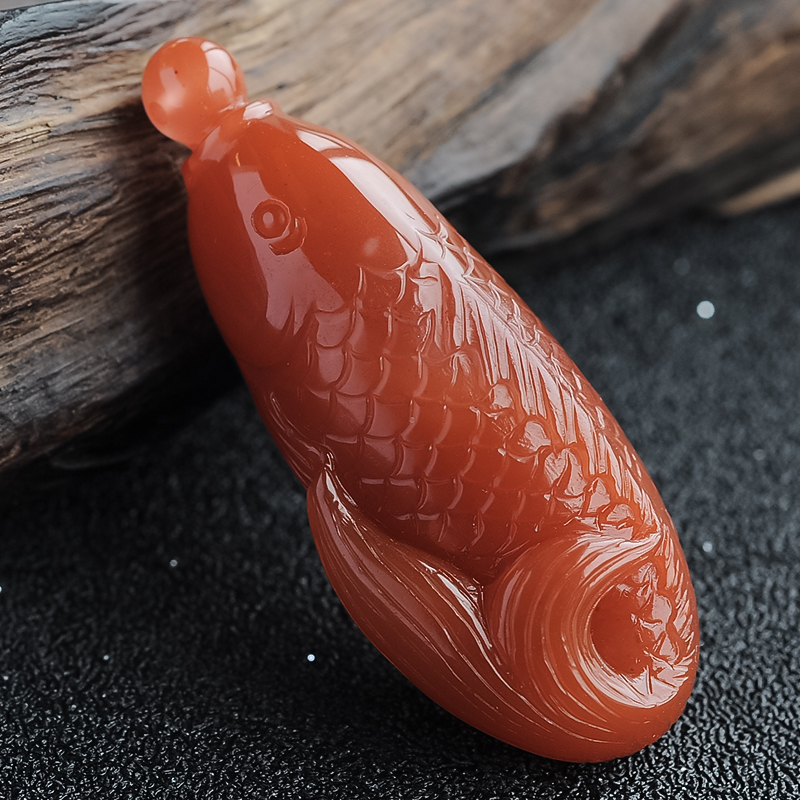 南红鲤鱼挂件-红掌柜