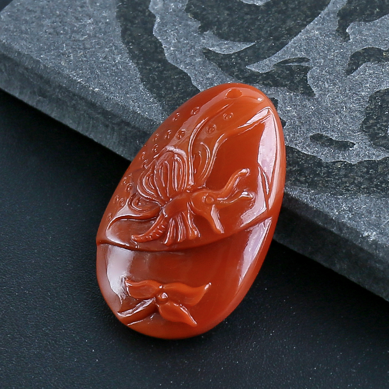 柿子红南红吊坠-红掌柜