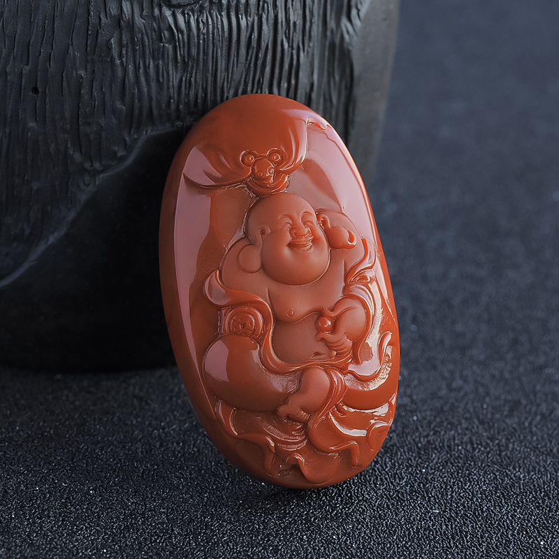 柿子红南红佛挂件-红掌柜