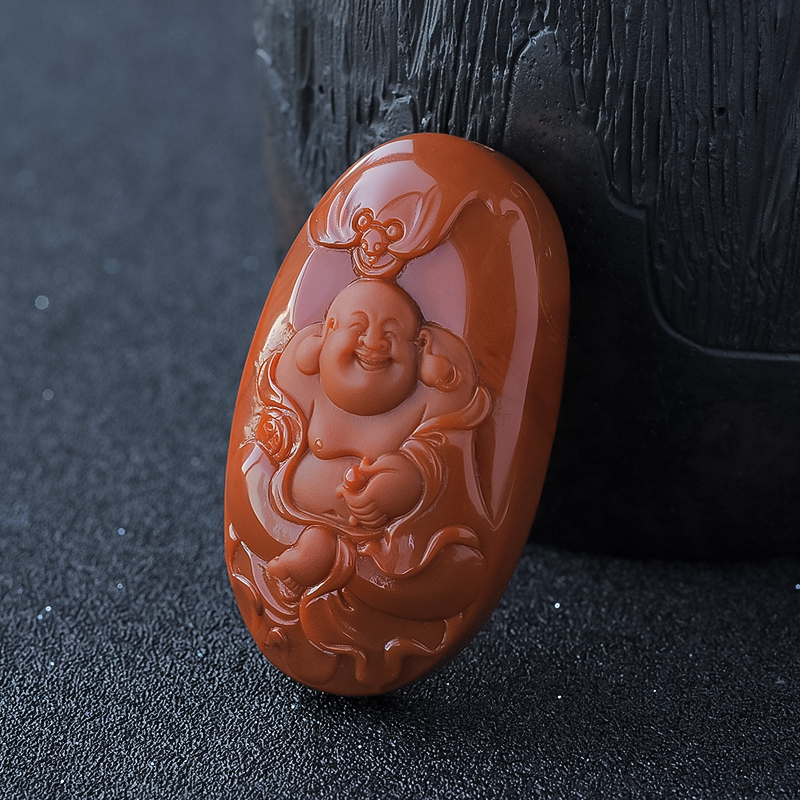 南红佛公吊坠-红掌柜