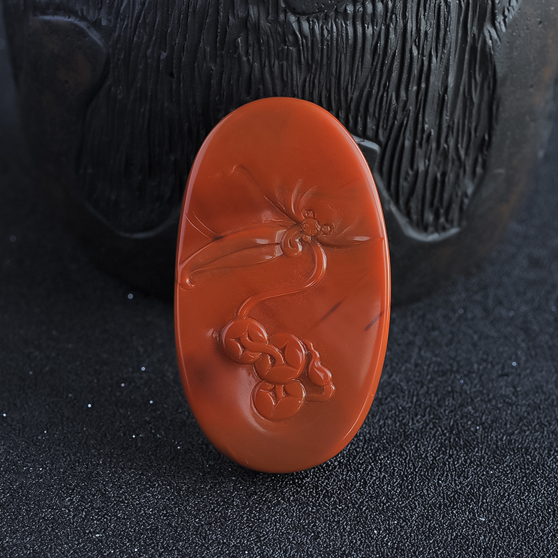 柿子红南红佛挂坠-红掌柜