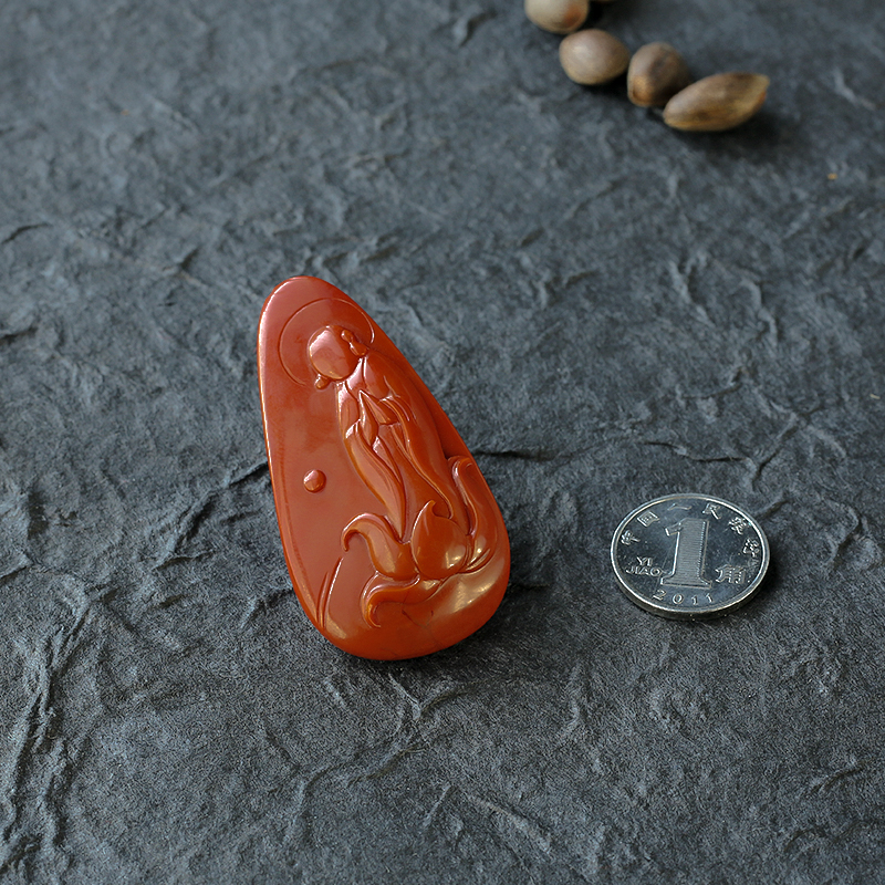 南红柿子红悟道吊坠-红掌柜