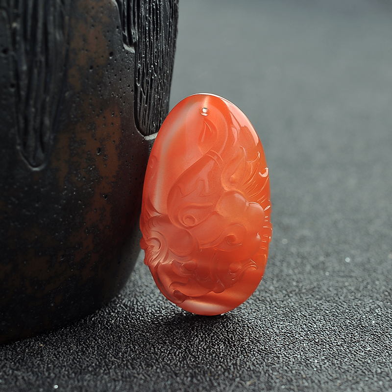 南红龙吊坠 - 红掌柜珠宝