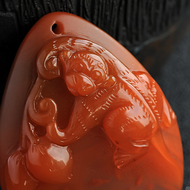 川料樱桃红南红挂坠 - 红掌柜珠宝