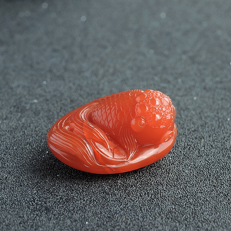 金鱼南红挂坠-红掌柜