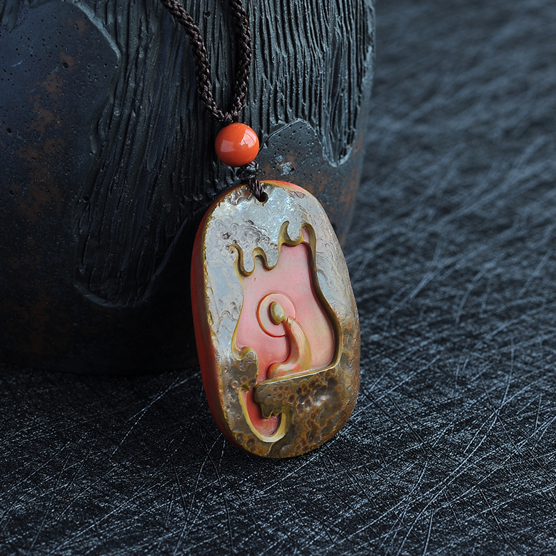 包浆南红吊坠 - 红掌柜珠宝