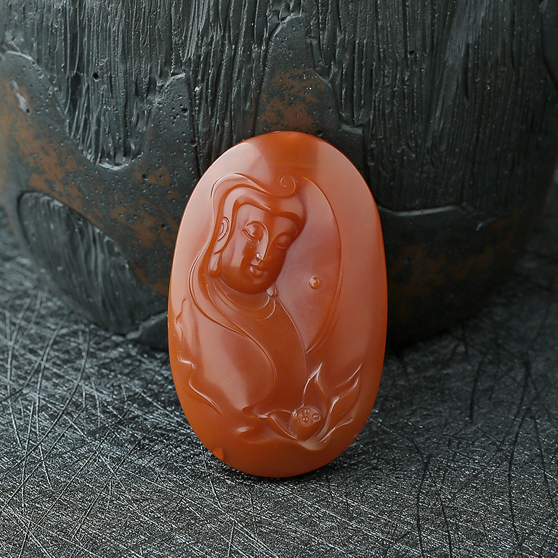 观音南红吊坠-红掌柜