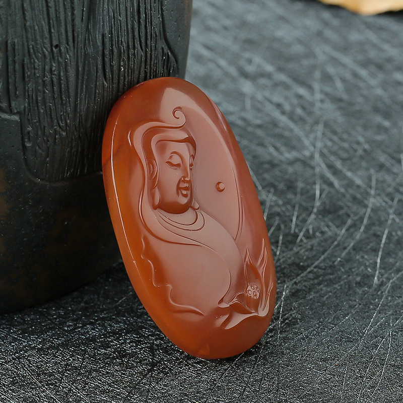 四川凉山南红观音挂件-红掌柜