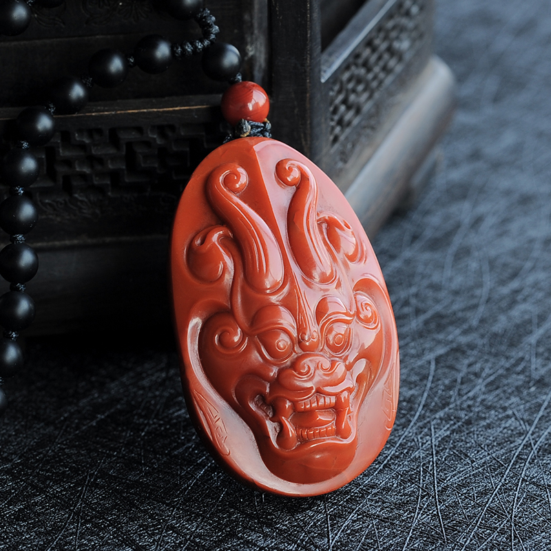 南红柿子红貔貅吊坠-红掌柜