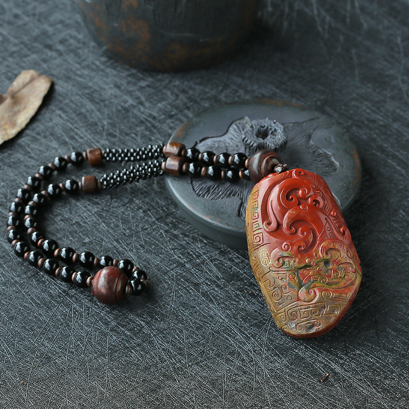 南红守护把件-红掌柜