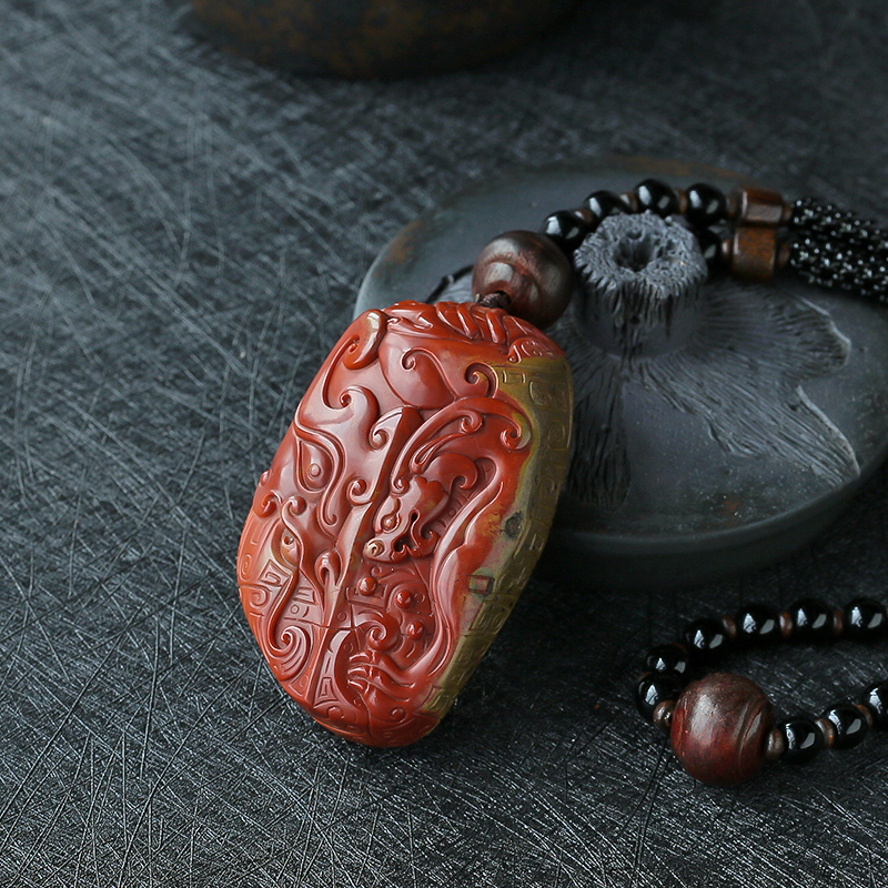 川料南红手把件-红掌柜