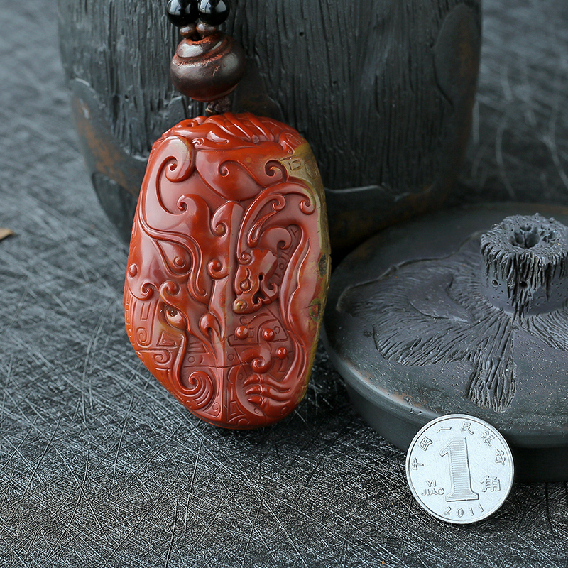 南红守护把件-红掌柜