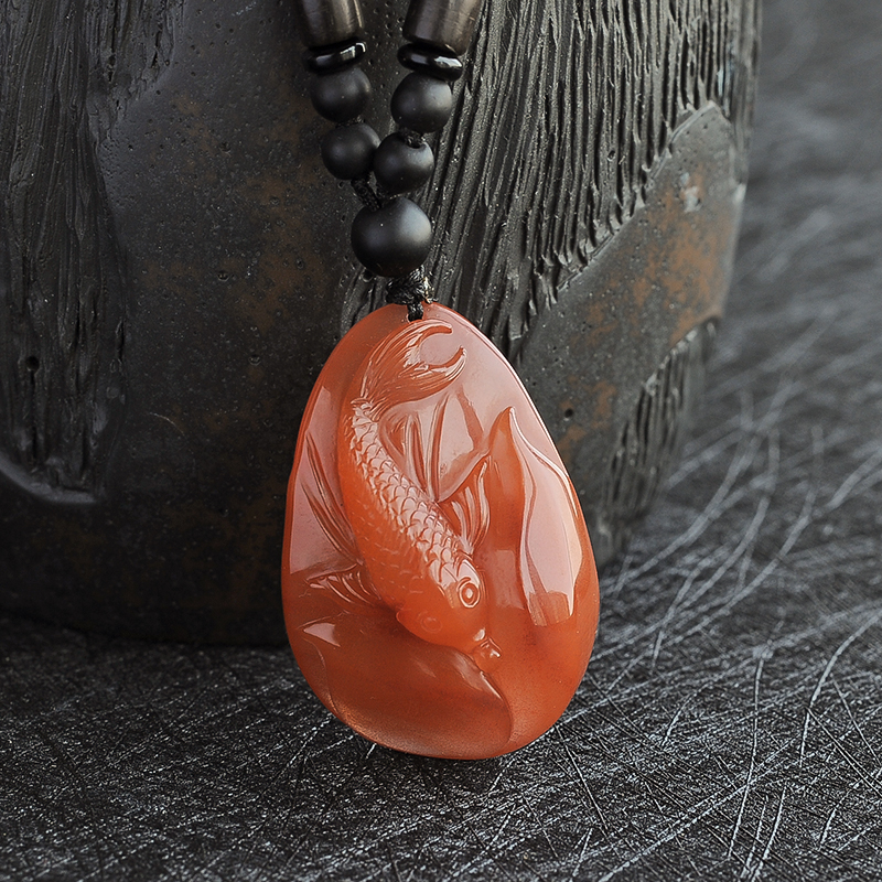 鱼南红吊坠 - 红掌柜珠宝