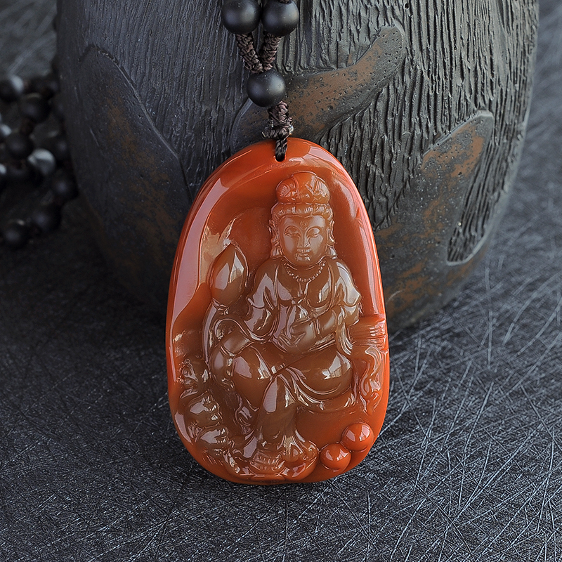 南红观音吊坠 - 红掌柜珠宝