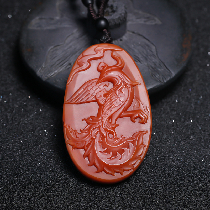 柿子红南红吊坠 - 红掌柜珠宝