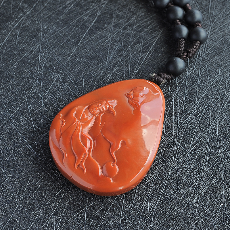 柿子红南红挂件 - 红掌柜珠宝