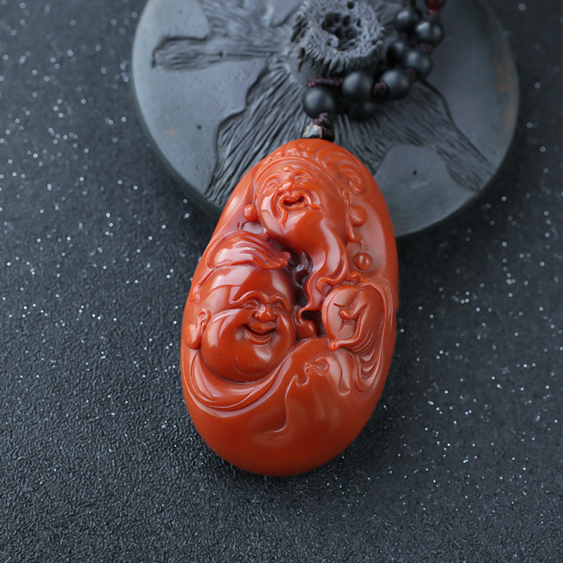 南红人财两旺吊坠-红掌柜