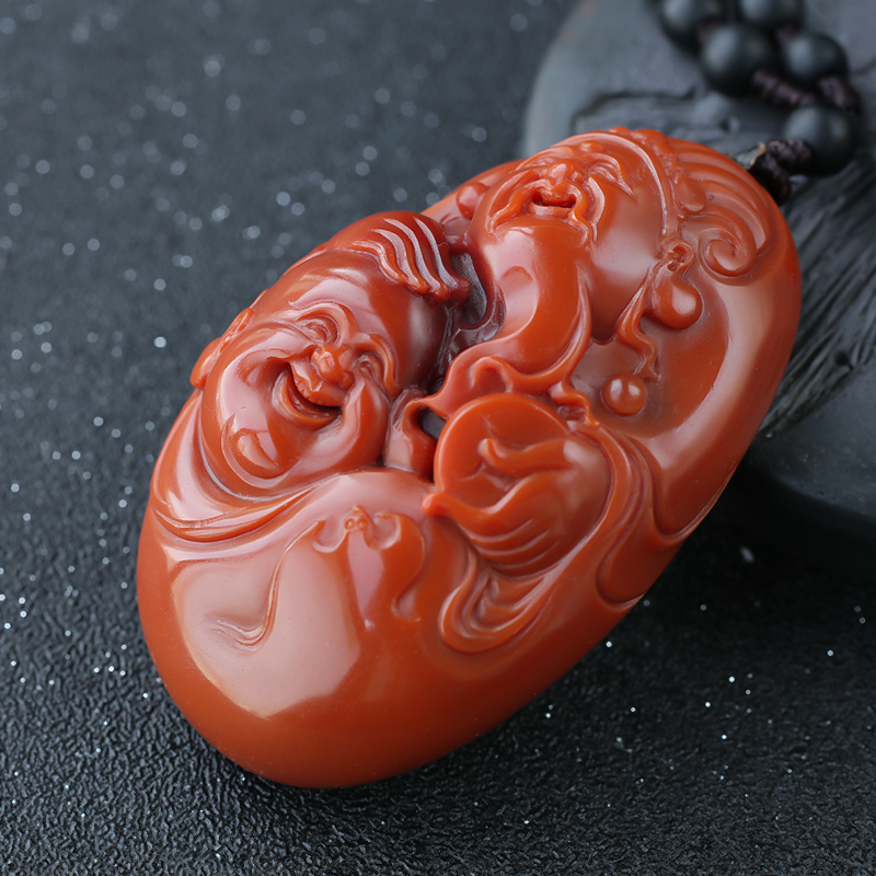 南红弥勒佛挂坠-红掌柜