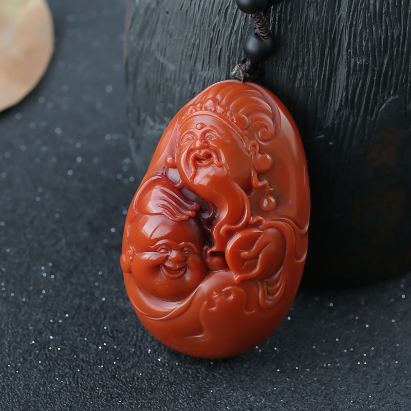 南红弥勒佛挂件-红掌柜