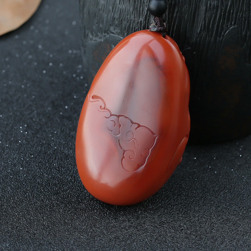 川料南红人财两旺吊坠-红掌柜