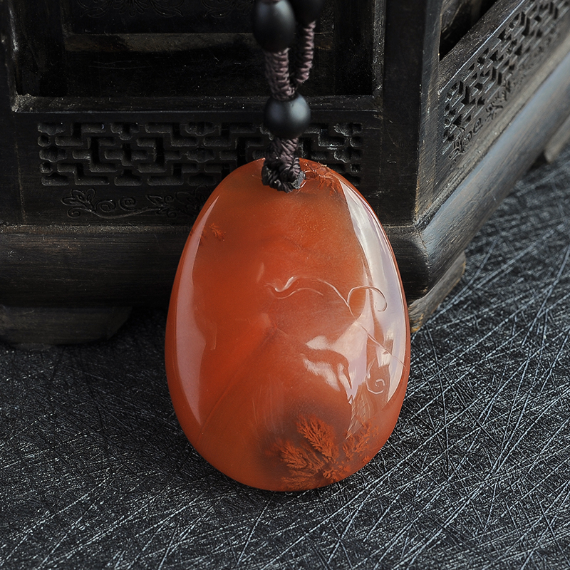 川料南红挂坠 - 红掌柜珠宝