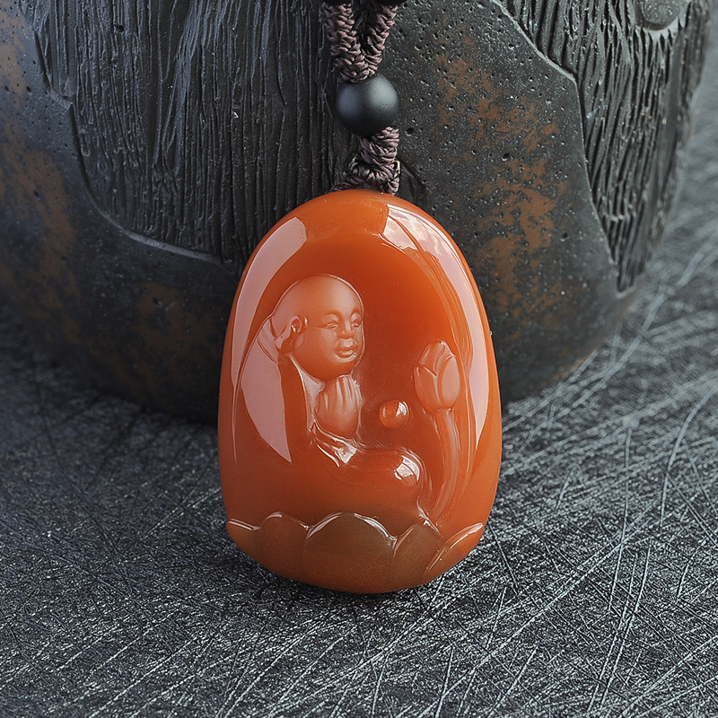 南红悟道吊坠 - 红掌柜珠宝