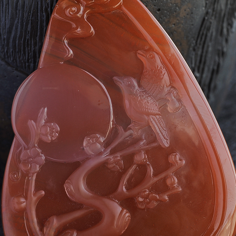 南红喜鹊吊坠 - 红掌柜珠宝