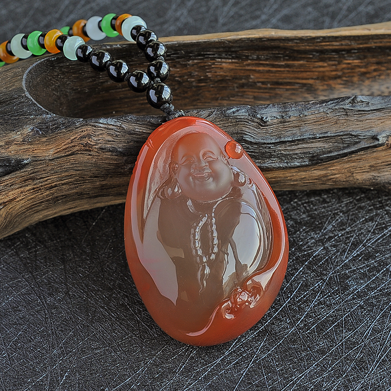 南红弥勒佛吊坠 - 红掌柜珠宝