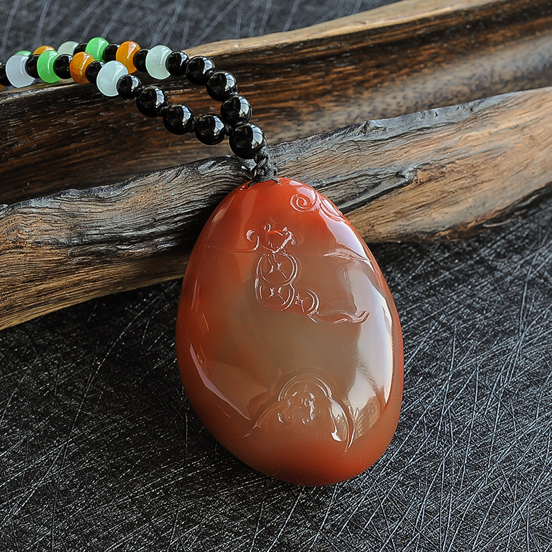 川料南红挂坠 - 红掌柜珠宝