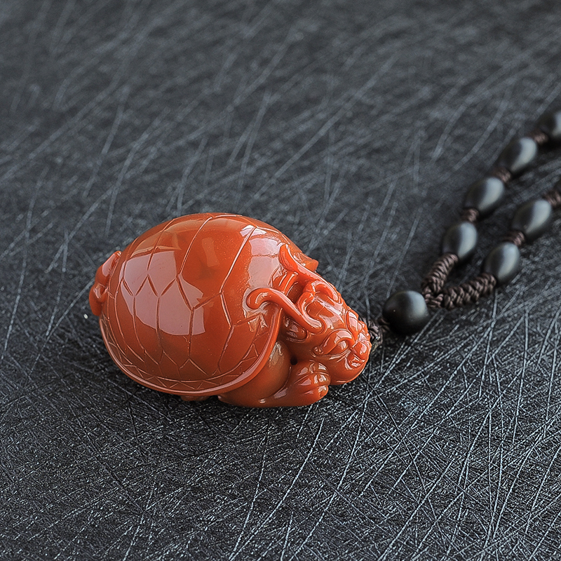 南红龙龟吊坠 - 红掌柜珠宝