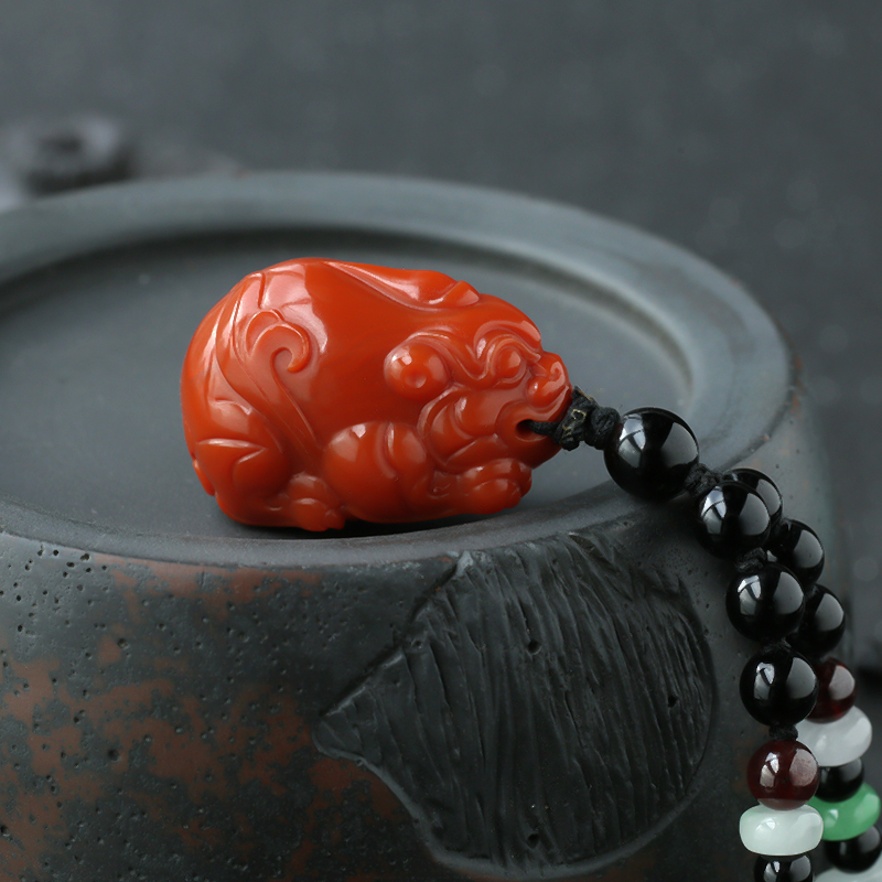 柿子红南红吊坠 - 红掌柜珠宝