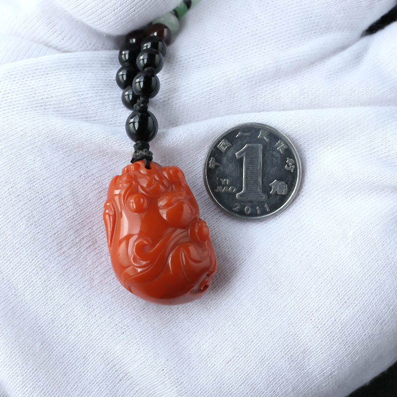 柿子红南红貔貅吊坠 - 红掌柜珠宝