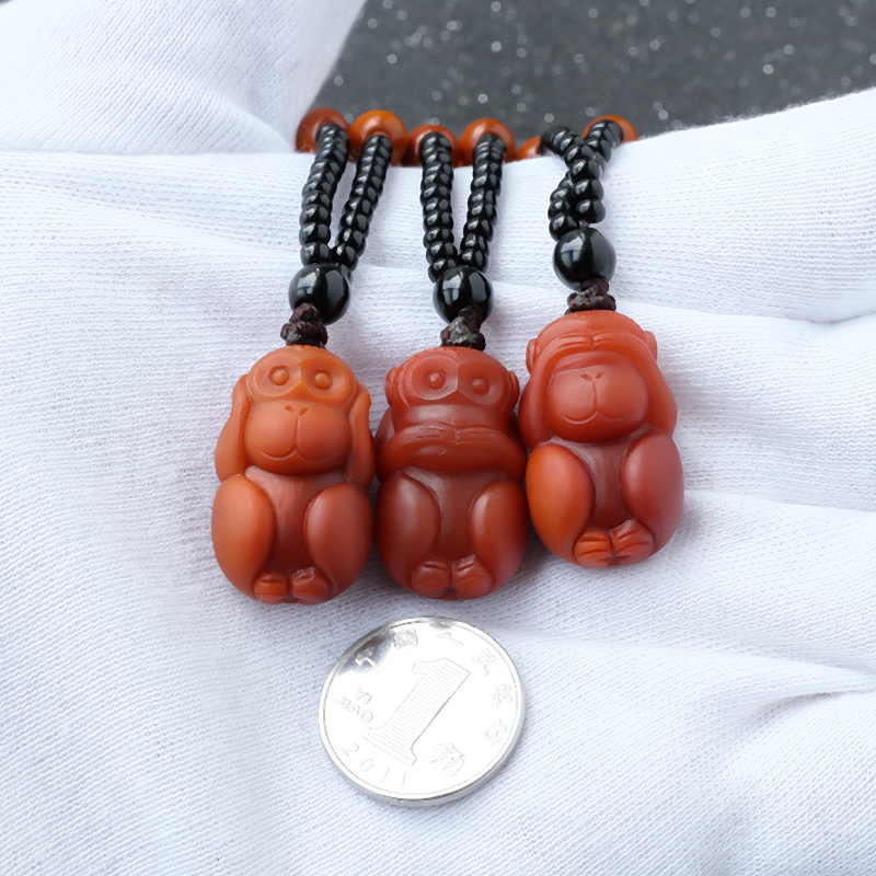 三不猴吊坠 - 红掌柜珠宝