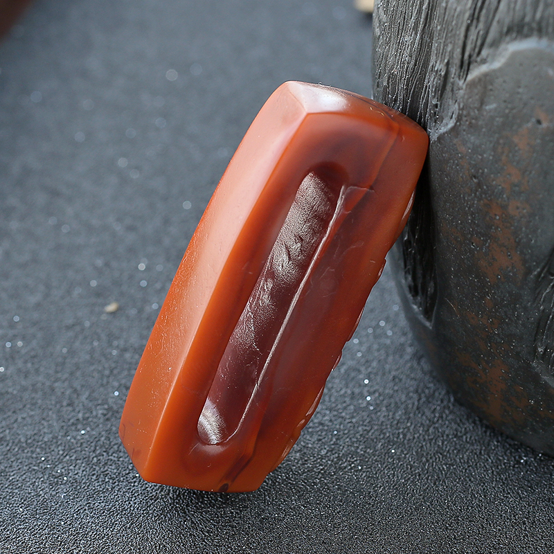 柿子红南红腰牌 - 红掌柜珠宝